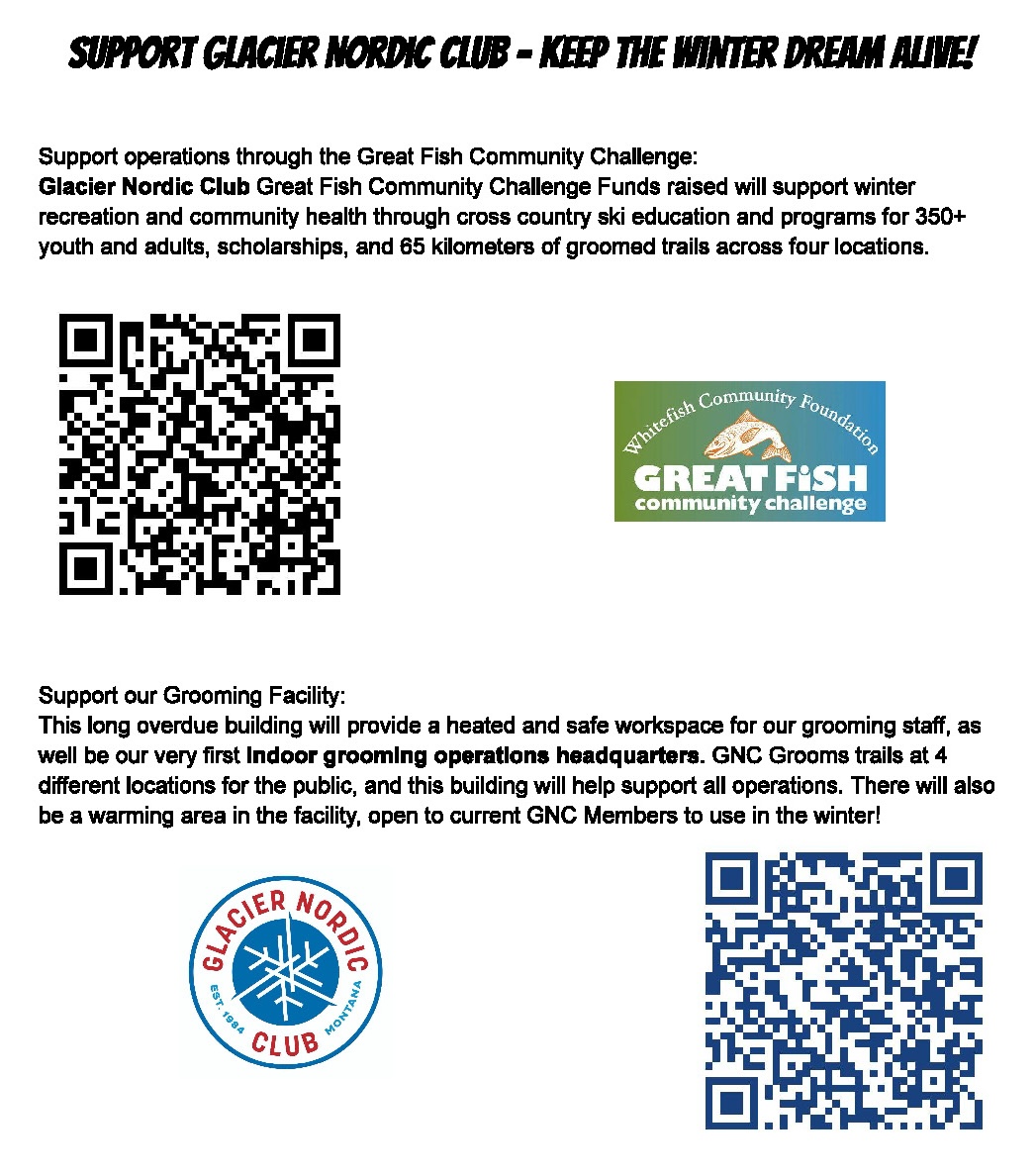 Donate to the Glacier Nordic Club today!