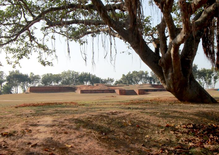 View towards the courtyard and the monastery of Bhasu Vihara Shibganj Bogura – © Julfiker Ahmed