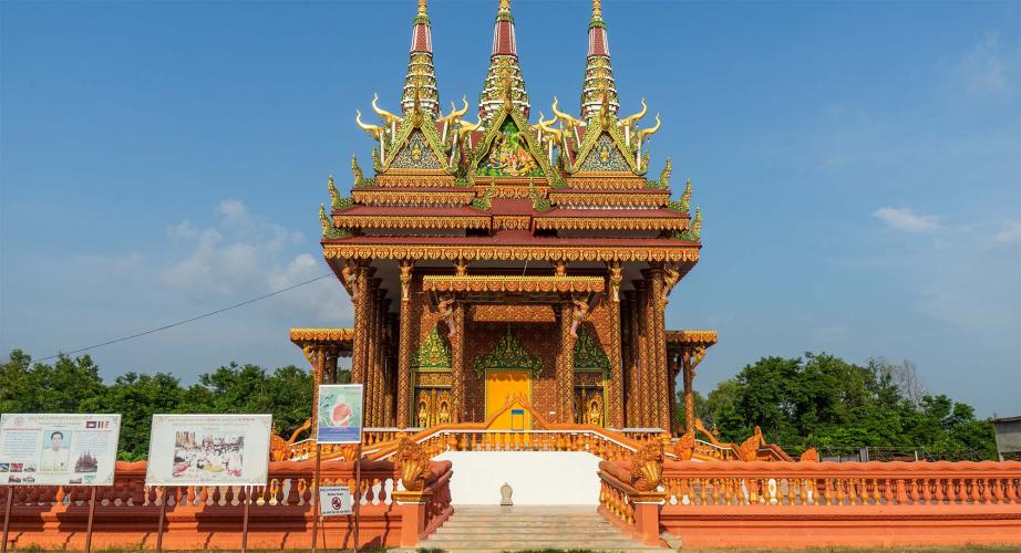 The Cambodian Temple has one of the most interesting architectural designs in Lumbini. – © Michael Turtle