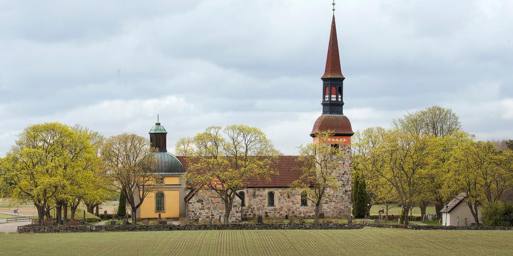 Lovö church was built in the 12th century in the middle of many historic villages. It is still used by the local Lutheran parish and is open for visitors Tuesday-Friday 9:00 a.m. to 4:00 p.m., May to September. – © Melker Dahlstrand
