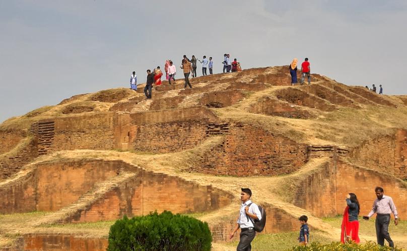 Visitors climbing on the top of the temple, Gokul Medh Bogura – © Maliha Nargis Ahmed