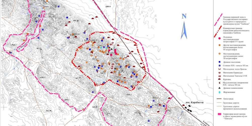 Map of all the discoverd petroglyphs – © tamgaly@mail.ru Map of all the discoverd petroglyphs – © tamgaly@mail.ru