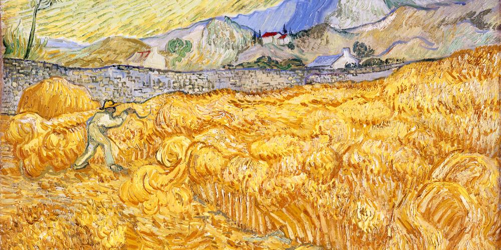 Through the window of Vincent van Gogh's room in the Saint-Remy hospital, he looked at a field that became the masterpiece "Wheat Field with Reaper," in 1889. – © Museum Folkwang Through the window of Vincent van Gogh's room in the Saint-Remy hospital, he looked at a field that became the masterpiece "Wheat Field with Reaper," in 1889. – © Museum Folkwang