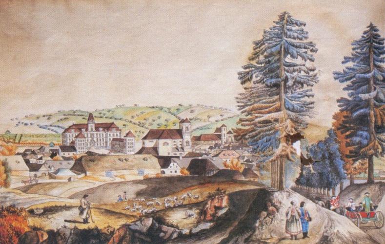 Colored J.J. Müller painting of view at Valtice in year 1795. – © Archive of Valtice Castle