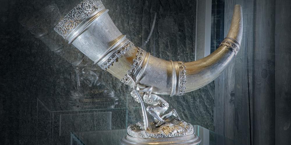 The most valuable artefact in the Museum is the Renaissance Horn of the Diggers' Brotherhood, which dates back to 1534. It was commissioned from goldsmiths by Seweryn Boner, a saltworks manager, and given to the Wieliczka miners. It is made of auroch's horn, framed intricately in silver. – © Ryszard Tatomir The most valuable artefact in the Museum is the Renaissance Horn of the Diggers' Brotherhood, which dates back to 1534. It was commissioned from goldsmiths by Seweryn Boner, a saltworks manager, and given to the Wieliczka miners. It is made of auroch's horn, framed intricately in silver. – © Ryszard Tatomir