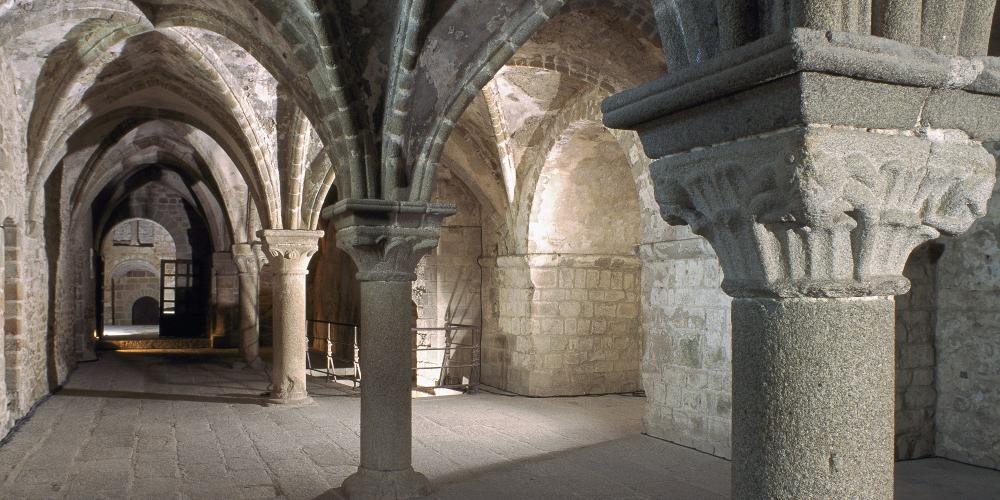 Abbaye du Mont-Saint-Michel : le Promenoir des moines. – © Étienne Revault / Centre des monuments nationaux