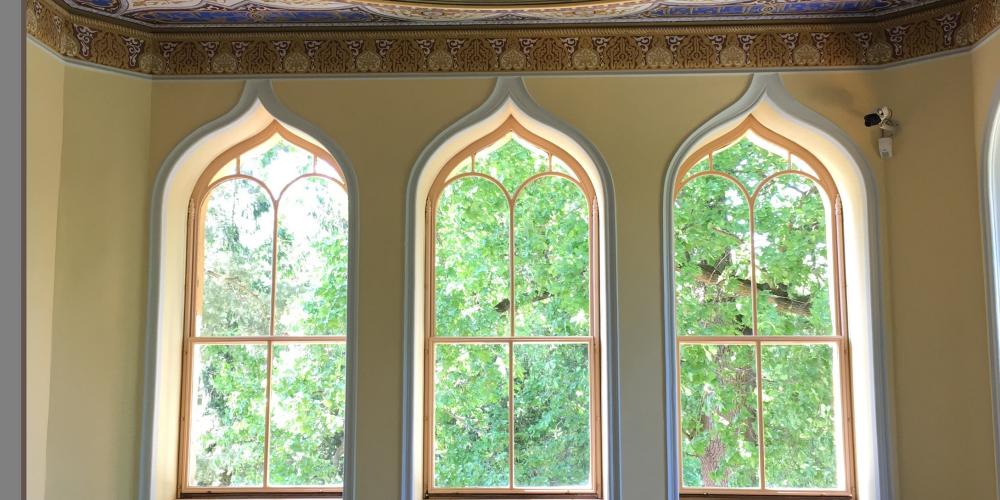 The lower part of the minaret has eight rooms, with richly decorated ceilings, walls and floors, and oriental ornaments. – © Archive of Lednice Castle The lower part of the minaret has eight rooms, with richly decorated ceilings, walls and floors, and oriental ornaments. – © Archive of Lednice Castle