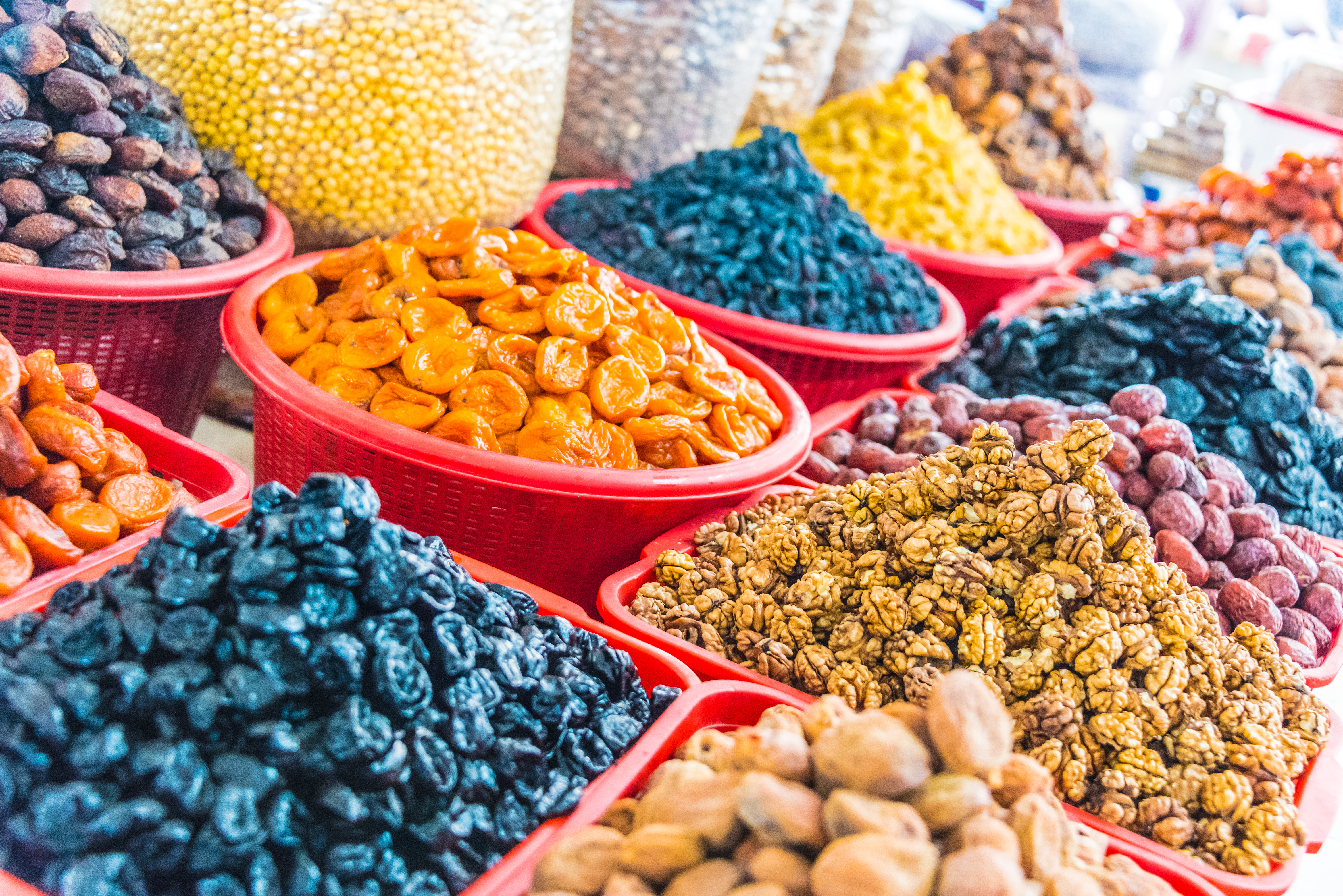 Different types of dried fruits - Photo by monticello