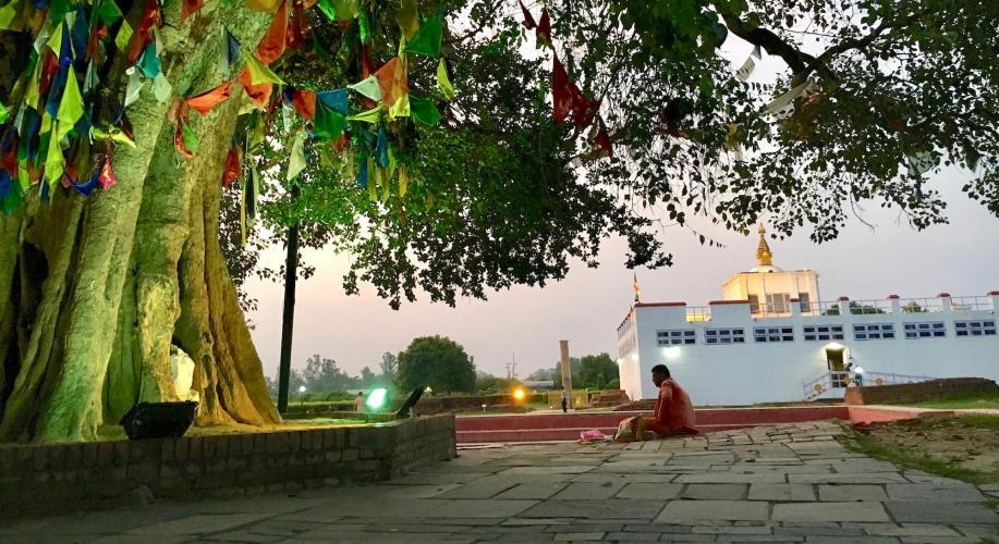 While Lumbini is a focal point for Buddhist pilgrims, visitors with a variety of faiths and beliefs come for a spiritual experience. – © Frank Biasi