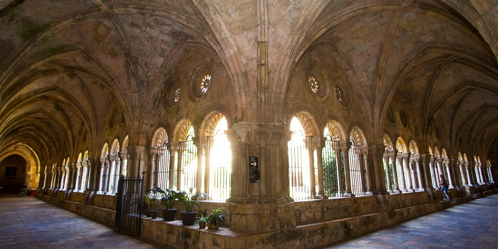 The cloister's sculpture work is one of the best examples of Romanesque art in Catalonia. The reliefs are concentrated in the capitals and ogees are characterised by the great wealth of their iconographic repertoire. Pay special attention to the famous "procession of rats." – © Manel Antoli RV Edipress / Tarragona Tourist Board