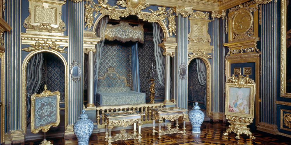 L’architecte Nicodème Tessin l'Ancien est à l’origine de plusieurs intérieurs, parmi les plus en vue de la période Baroque des années 1660 et 1670. La chambre à coucher de la Reine Hedvig Eleonora est l'une des pièces les plus raffinées. – © Alexis Daflos