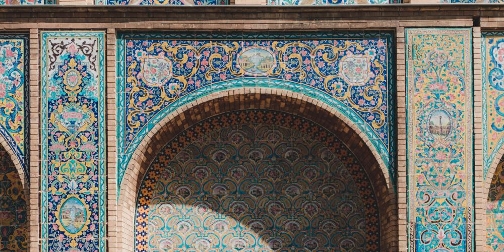 Mosaic tiles outside Golestan Palace – Photo by Ann Tachado Mosaic tiles outside Golestan Palace – Photo by Ann Tachado