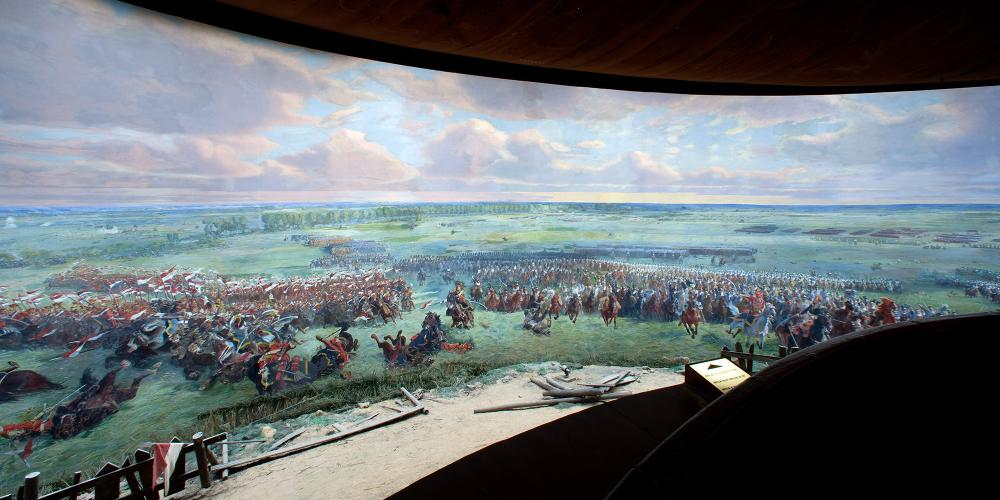 The Panorama of the Battle of Waterloo is an artistic representation of the foreground of the Battlefield presented on a 110m long circular canvas (one of the largest in the world). – © C. Recoura