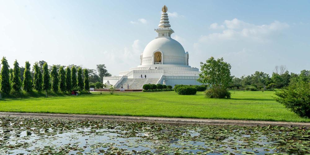 The garden around the World Peace Pagoda offers a quiet place for people to rest and meditate. – © Michael Turtle