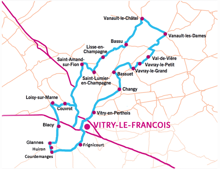 The Coteaux Vitryats tourist route