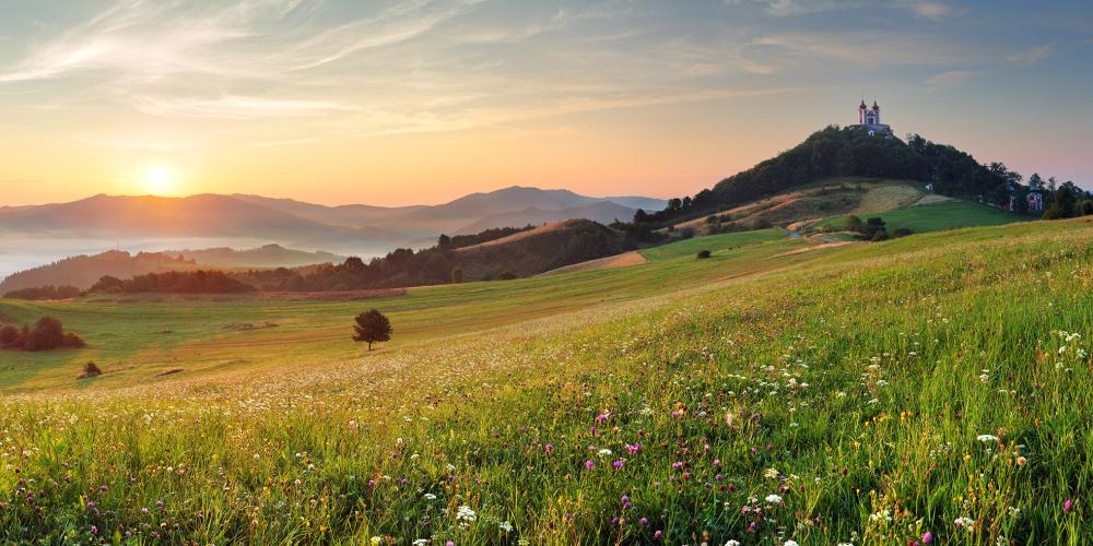 The Banská Štiavnica region, located in the middle of a dormant volcano, is known for gentle, rolling hills. This can be felt in town, where everything is either up or downhill. – © TTstudio / Shutterstock The Banská Štiavnica region, located in the middle of a dormant volcano, is known for gentle, rolling hills. This can be felt in town, where everything is either up or downhill. – © TTstudio / Shutterstock