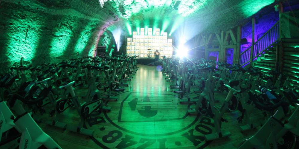 Activities like spin classes, in the Bochnia Salt Mine is said to result in deeper ventilation of the lungs and positive health impacts. – © Adam Brzoza