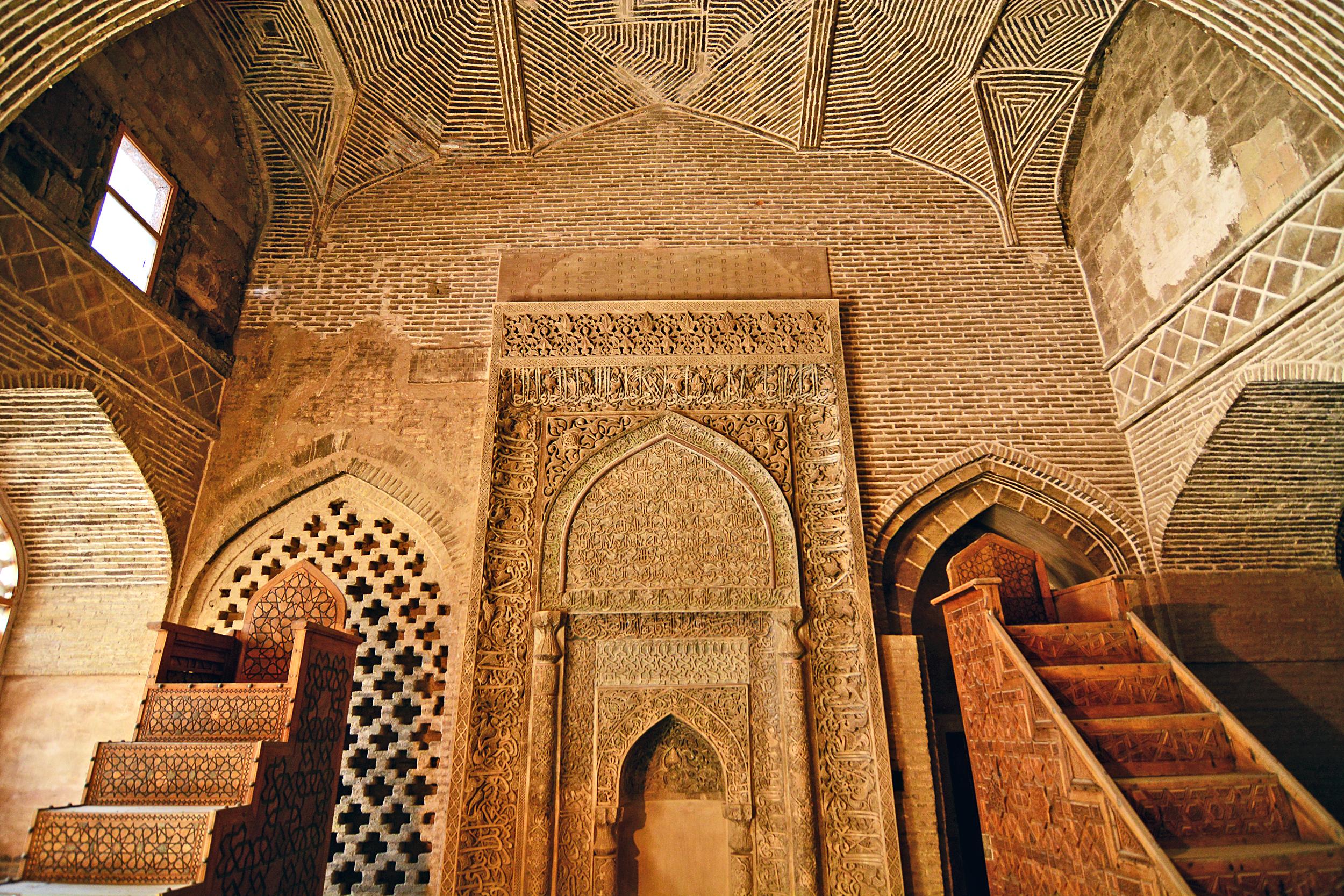The Uljaytu Mihrab created in 1310 in the Ilkhanid prayer hall