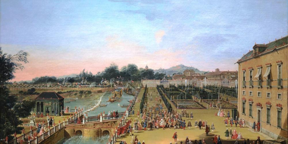 King Ferdinand VI of Spain and Queen Barbara of Bragança, his wife, in the gardens of the Royal Palace of Aranjuez, by Francesco Battaglioli (1756). – © Museo del Prado King Ferdinand VI of Spain and Queen Barbara of Bragança, his wife, in the gardens of the Royal Palace of Aranjuez, by Francesco Battaglioli (1756). – © Museo del Prado