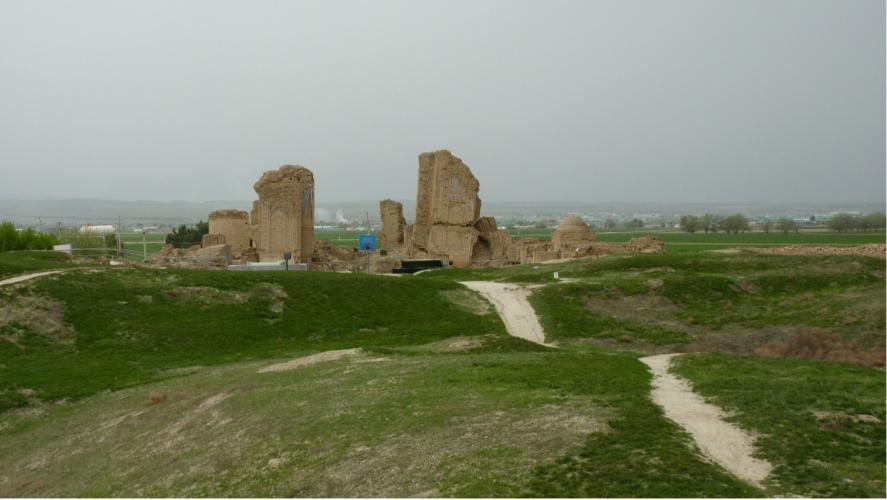 The Anau Fortress was once a Parthian stronghold before being destroyed by the Mongols. In the 1970s, Soviet archeologists excavated the ancient structure. – © Parthian Fortresses of Nisa