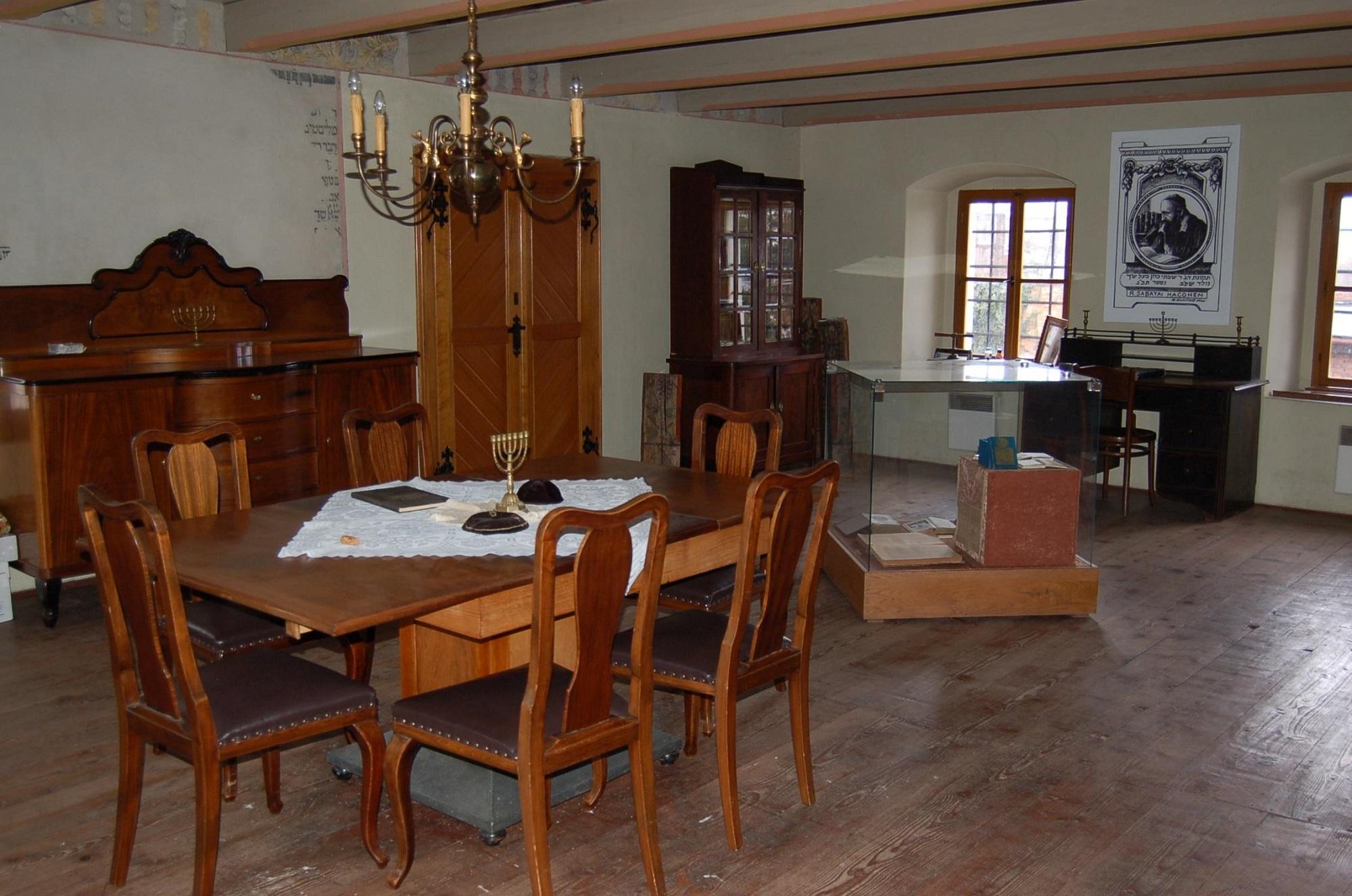 The study room on the first floor of the Shakh's synagogue in Holešov with some of the books written by Rabbi Shakh. – © Archive of the Shakh's synagogue