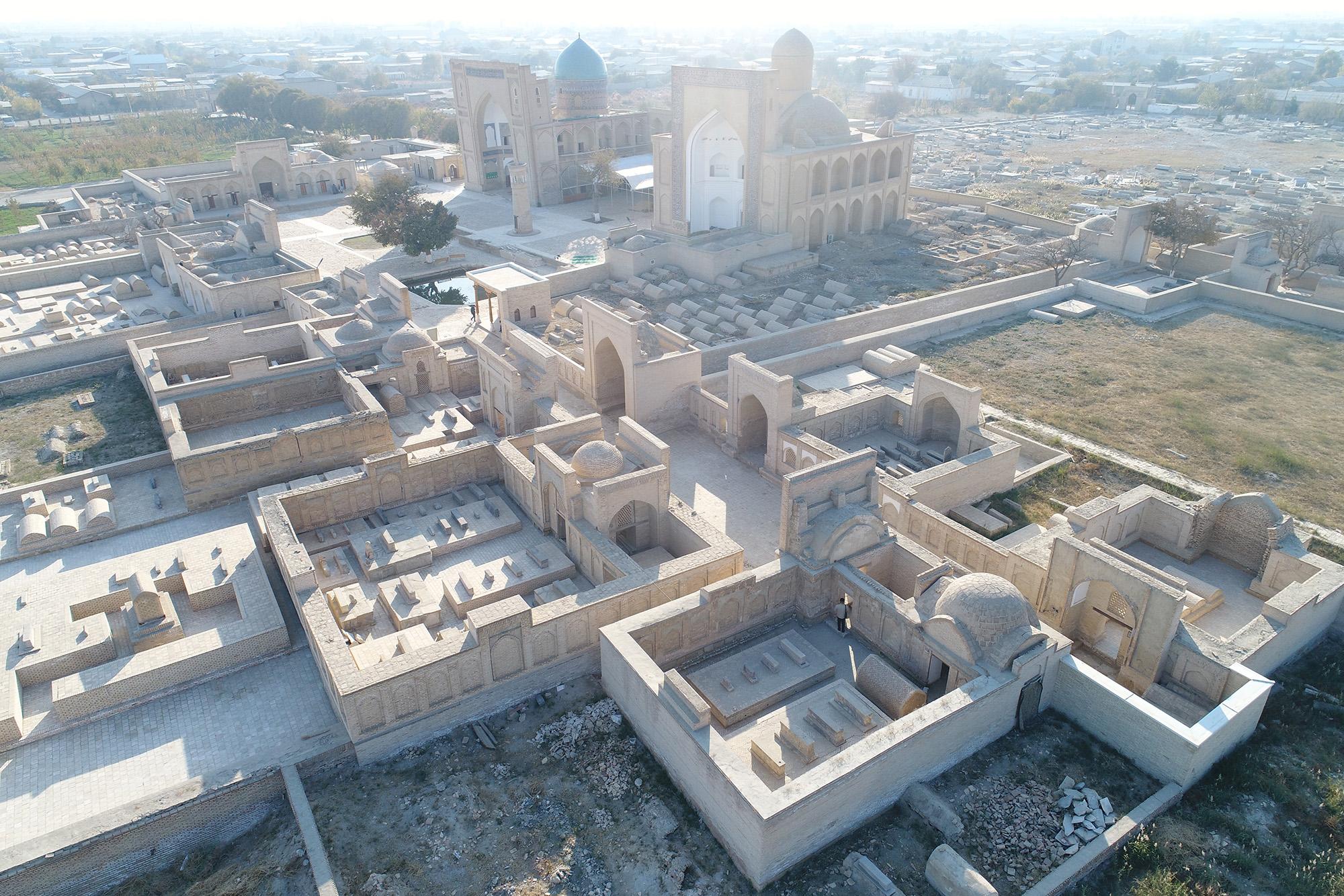 The Chor Bakr necropolis in Uzbekistan, with a view to the south-west of khaziras (groups of tombs) – © IICAS