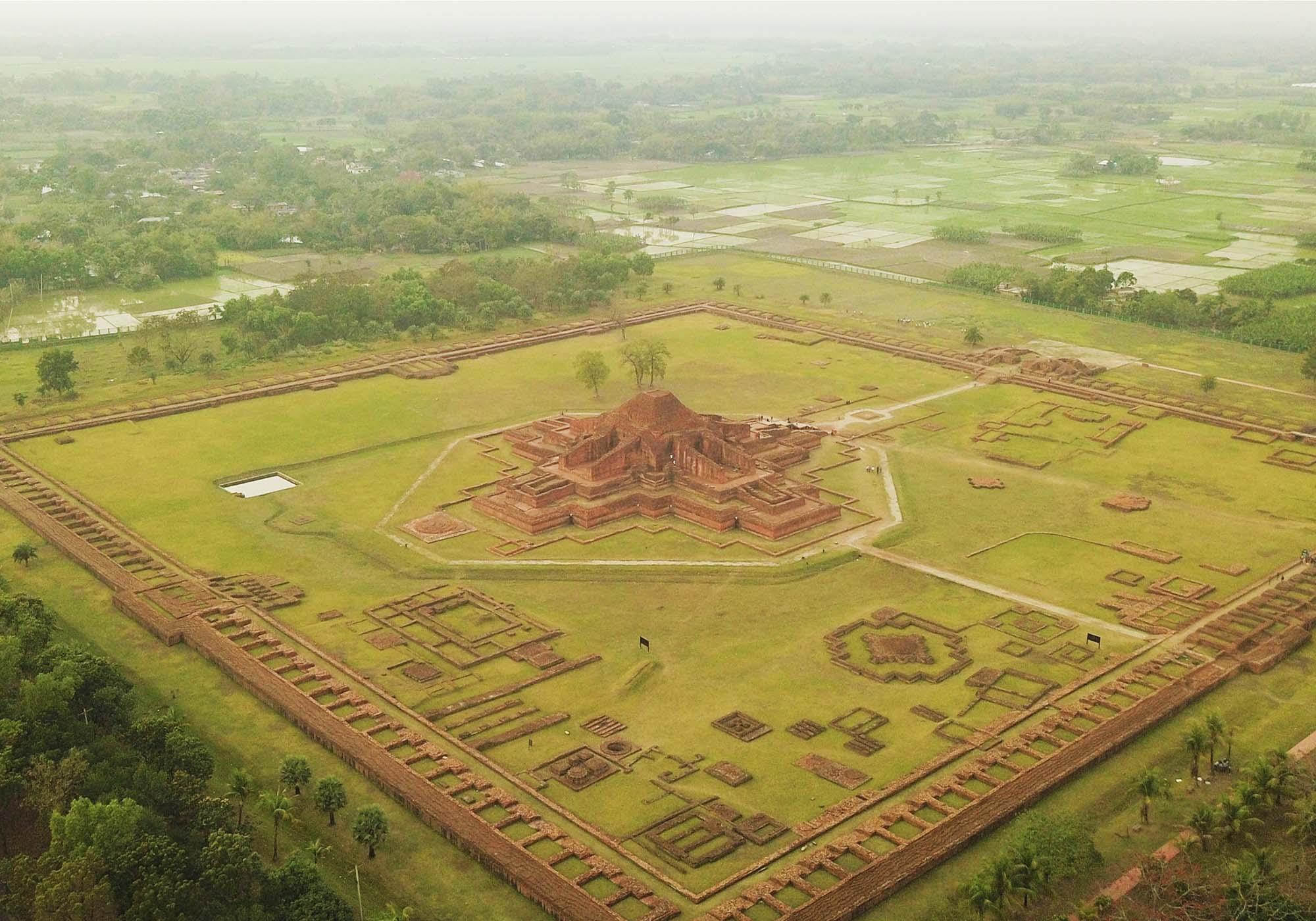 Aerial view of Paharpur Buddhist Monastery (Somapura Mahavihara), Bangladesh – © Peter Prix