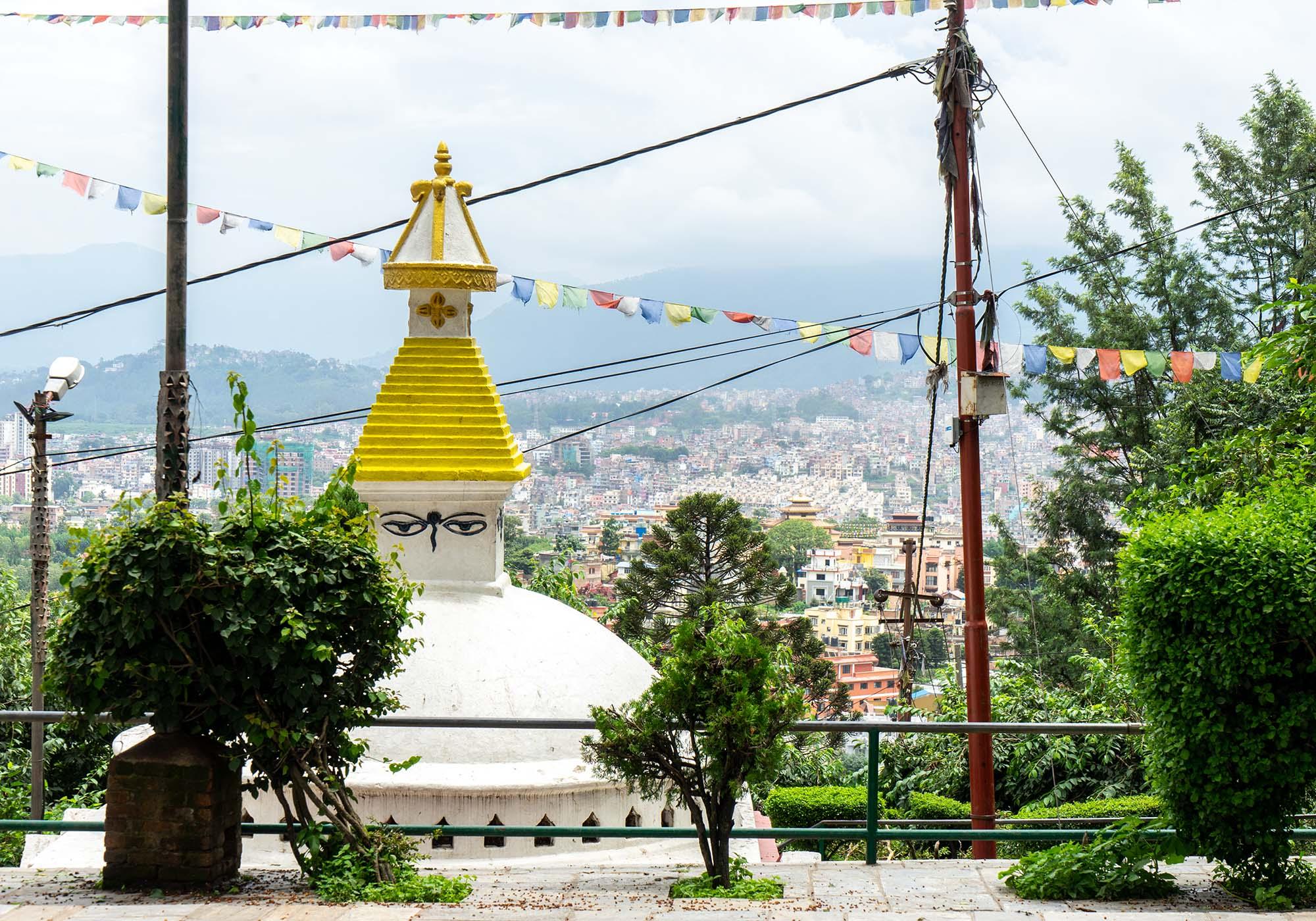 There are views of Kathmandu Valley in every direction from the top of the hill at Swayambhunath. – © Michael Turtle