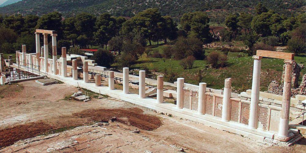 The Abaton, or Enkoimeterion, was a prohibited place, where only patients who had purified themselves were allowed to enter. – © Hellenic Ministry of Culture and Sports / Ephorate of Antiquities of Argolida