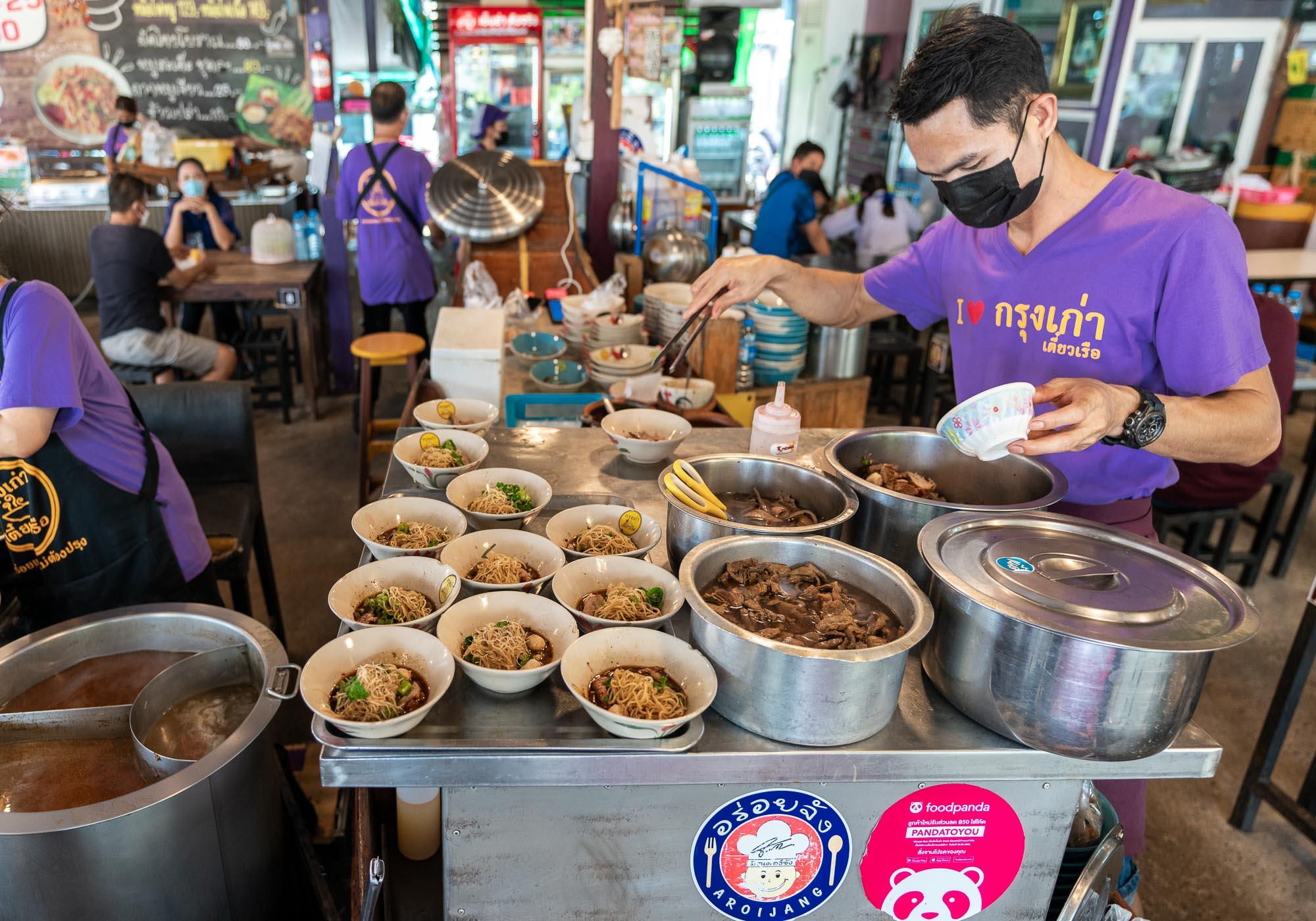 Boat noodles are still served in small bowls as they were traditionally so they didnt spill as they were handed over. â€“ Â© Michael Turtle