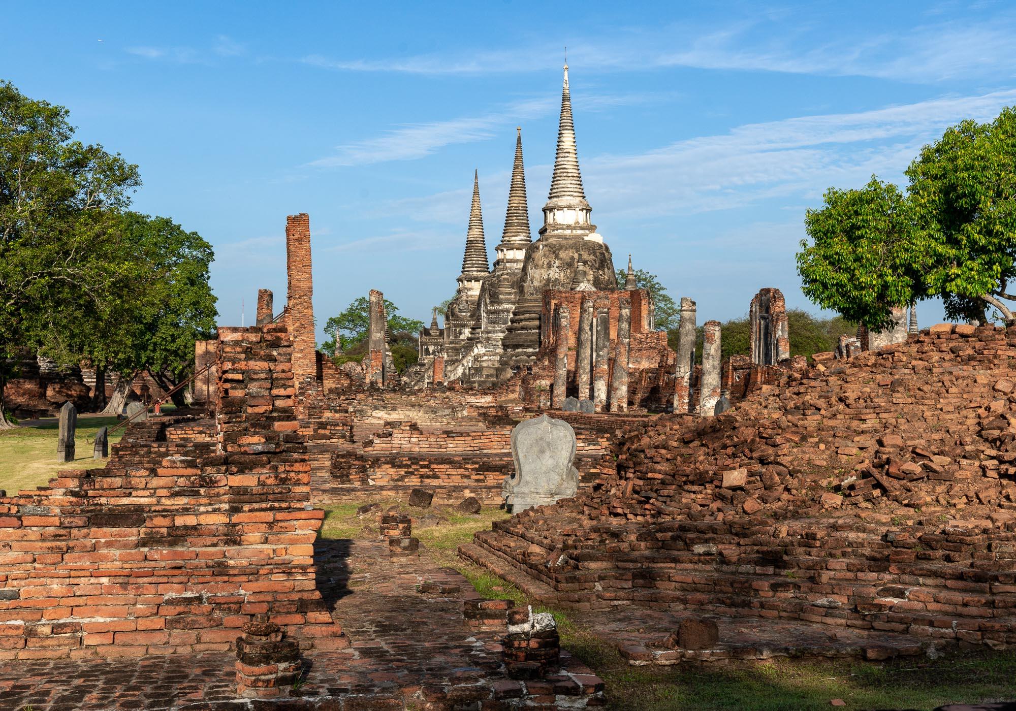 Although the stupas are in a good condition, other buildings that would've been around them are largely unrestored. – © Michael Turtle