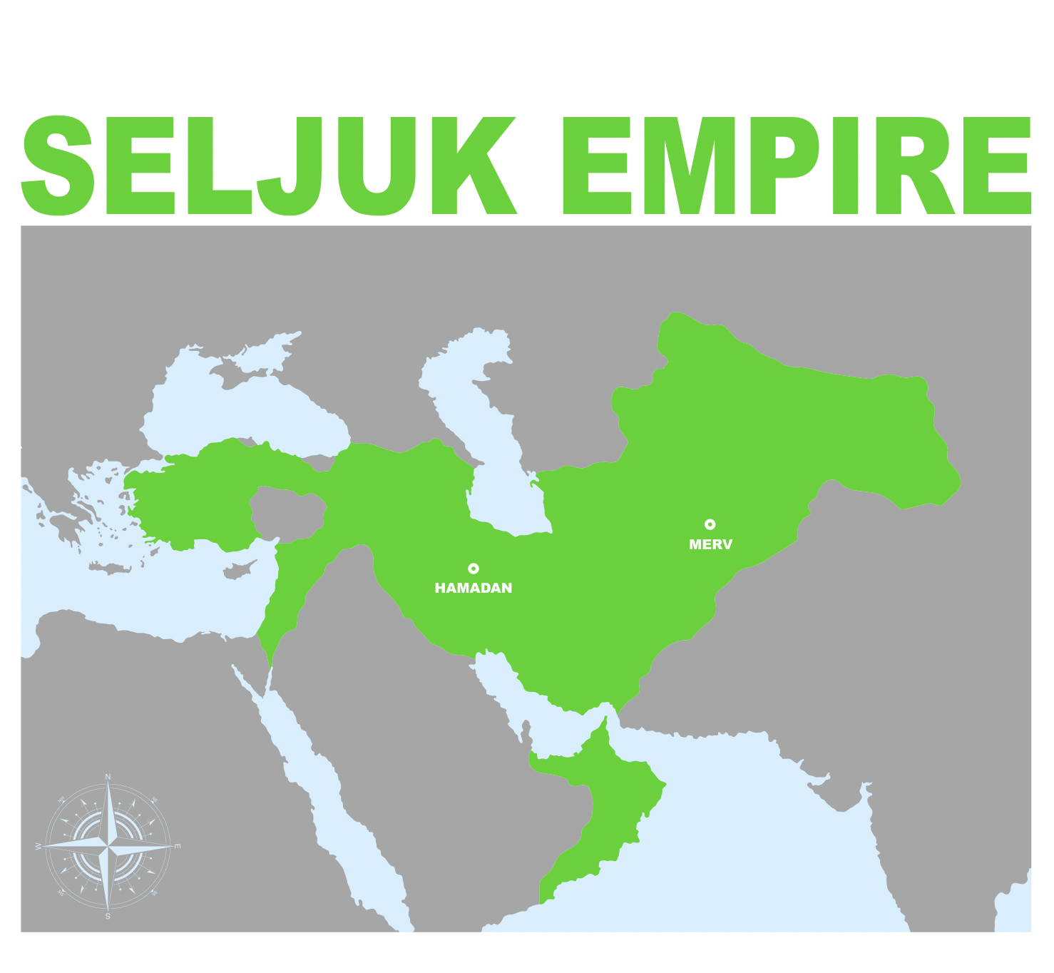 The green represents the rule of the Seljuk Empire at its height © Sidhe / Shutterstock