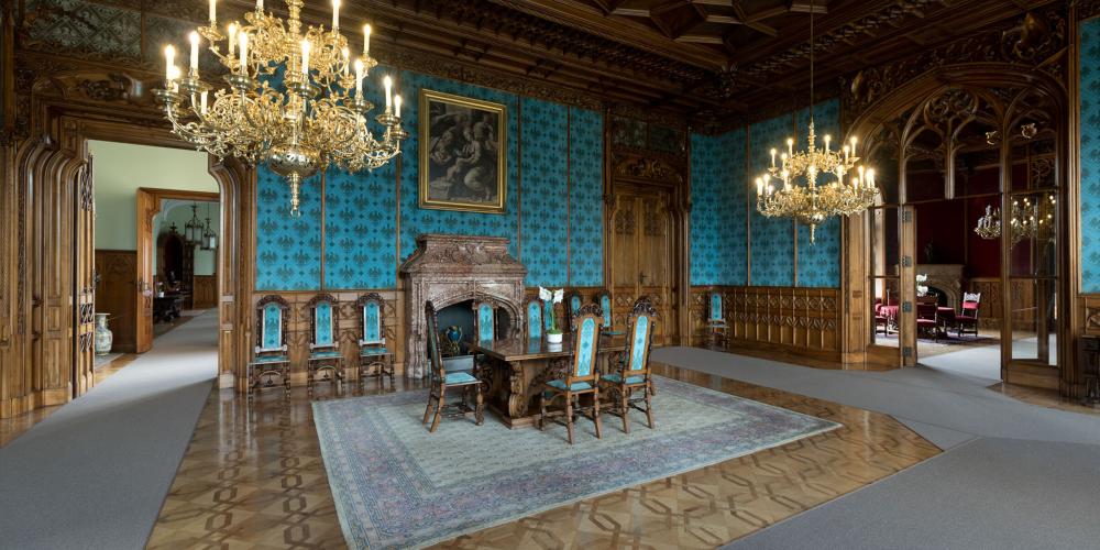 Visitors are drawn to the Lednice Castle's popular guided tours, which are divided into four different circuits. They help travellers discover the spectacularly renovated interiors. – © František Sysel Visitors are drawn to the Lednice Castle's popular guided tours, which are divided into four different circuits. They help travellers discover the spectacularly renovated interiors. – © František Sysel