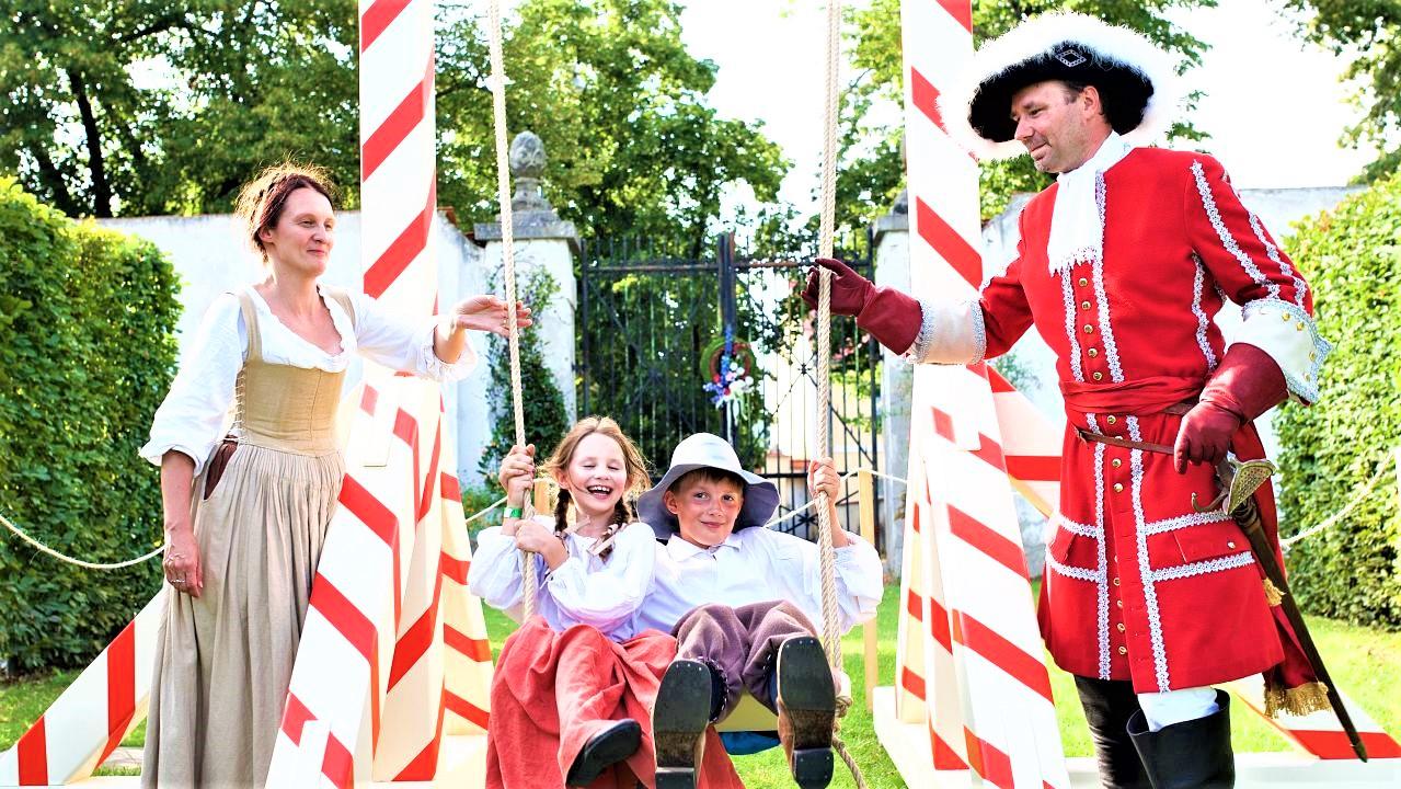 The Festival is focused on whole families, therefore, there are many attractions for children. One of them is this original baroque swing. - © Tomáš Vrtal The Festival is focused on whole families, therefore, there are many attractions for children. One of them is this original baroque swing. - © Tomáš Vrtal