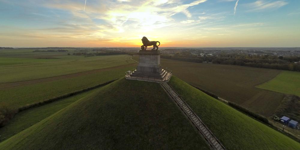 Climb up 226 steps to the top of Lion's Mound for a spectacular view of the historic battlefield. – ©AeroVisuals