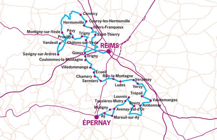 Reims and its region tourist route