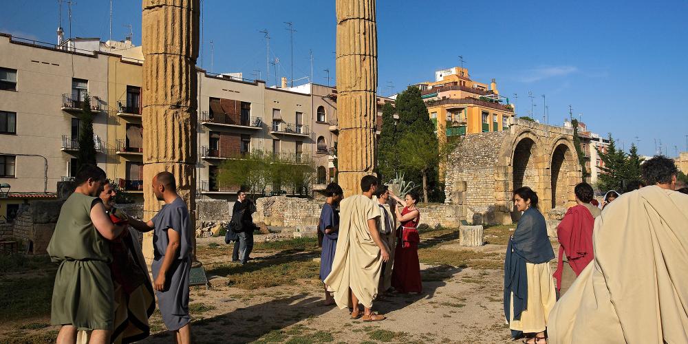 The forum was the hub of daily life. A vast square, it was rimmed by the most important buildings in the city: the curia, the basilica, temples, and countless shops. Today only a portion of the basilica—a large building divided into three naves separated by columns—remains. – © Rafael López-Monné The forum was the hub of daily life. A vast square, it was rimmed by the most important buildings in the city: the curia, the basilica, temples, and countless shops. Today only a portion of the basilica—a large building divided into three naves separated by columns—remains. – © Rafael López-Monné
