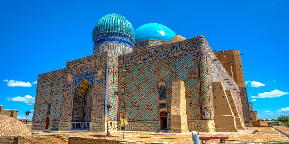 Wide angle view of the Mausoleum of Khoja Ahmed – © Ana Flasker / Shutterstock Wide angle view of the Mausoleum of Khoja Ahmed – © Ana Flasker / Shutterstock
