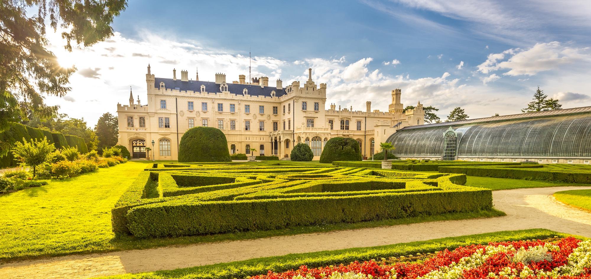 Lednice Castle was a summer residence for the princely family of Liechtenstein. Its current Neo-Gothic reconstruction comes from the 19th century. - © Kojin / Shutterstock