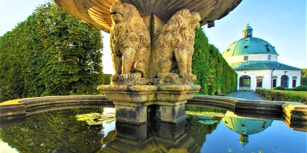 The Lion Fountain was moved to the Palace Garden in the 1740's and was only returned back to its original place in the Flower Garden after World War II. – © Tomas Vrtal