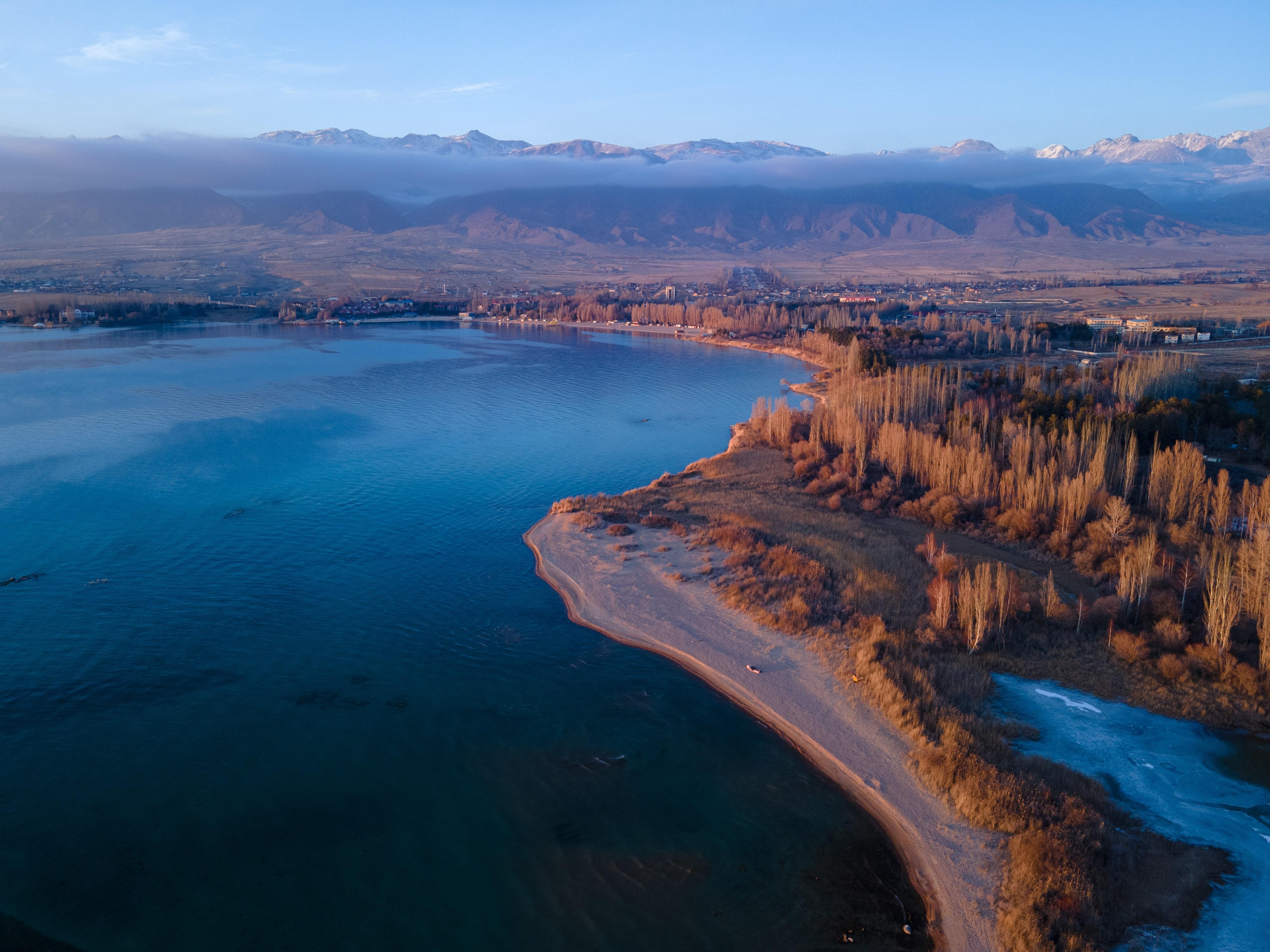 Issyk-Kul (Kyrgyzstan) lake in winter