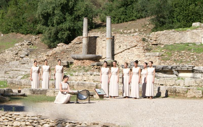 The Ceremony of the Lighting of the Olympic Flame in Ancient Olympia is an event with worldwide interest. – © Hellenic Ministry of Culture and Sports / Ephorate of Antiquities of Ilia