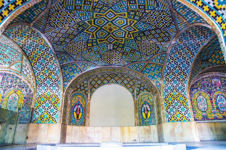 Mosaic tiles used for internal decoration, Golestan palace – © Whatafoto / Shutterstock