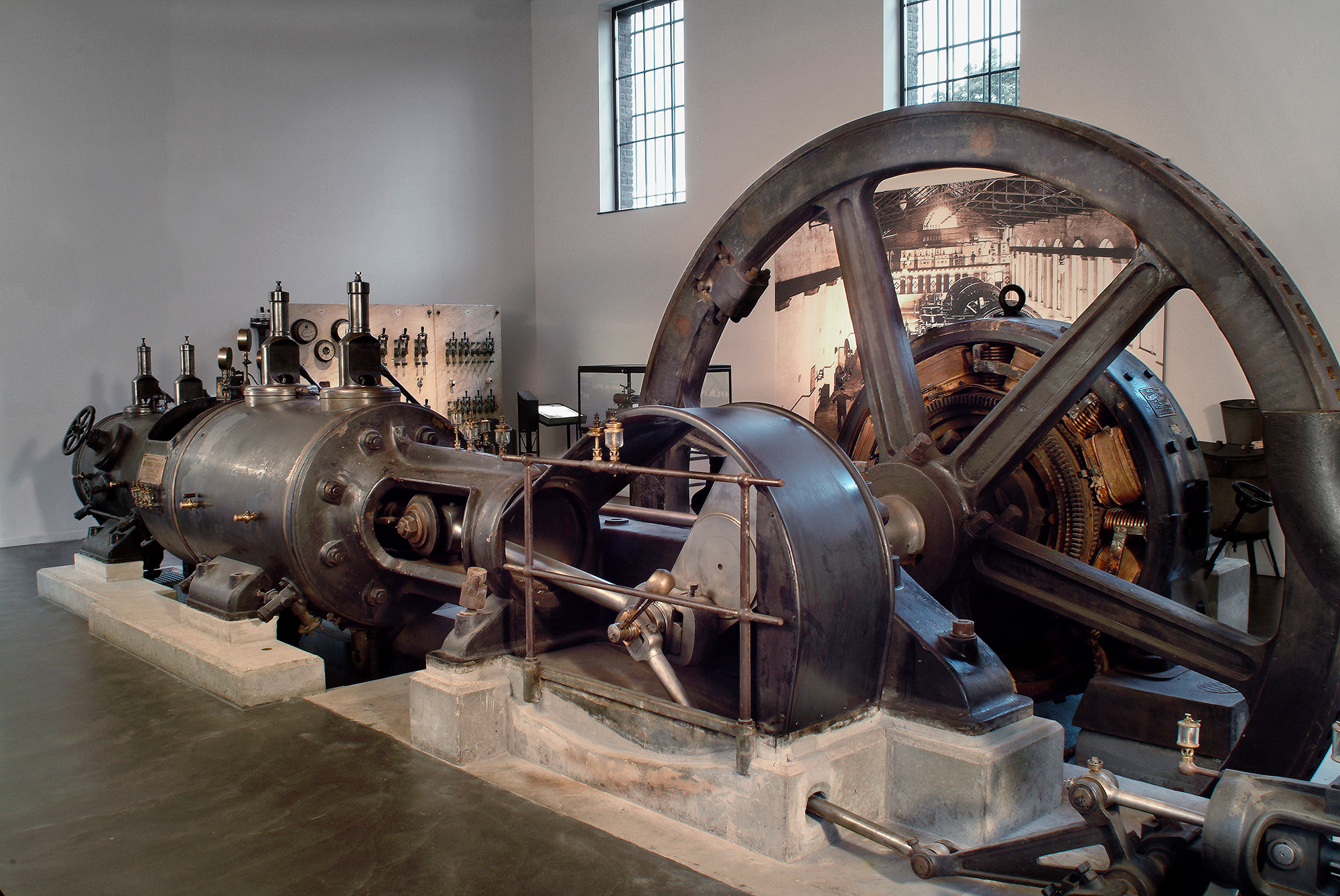 工业博物馆内的蒸汽机,是解释采矿过程的一个展品