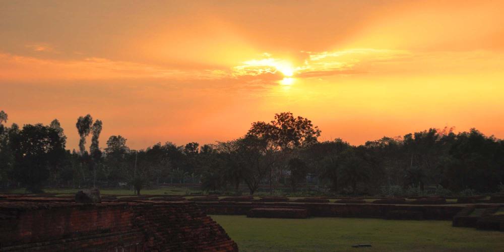 Sunset from the central temple from north east angle of the monastery. Paharpur Buddhist Monastery – © Roni Kabir Nurul