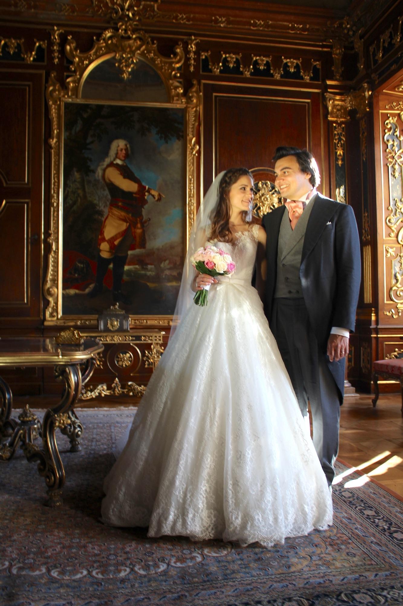 Valtice and Lednice Castle interiors provide spectacular backdrops for wedding photos. – © Lenka Beránková