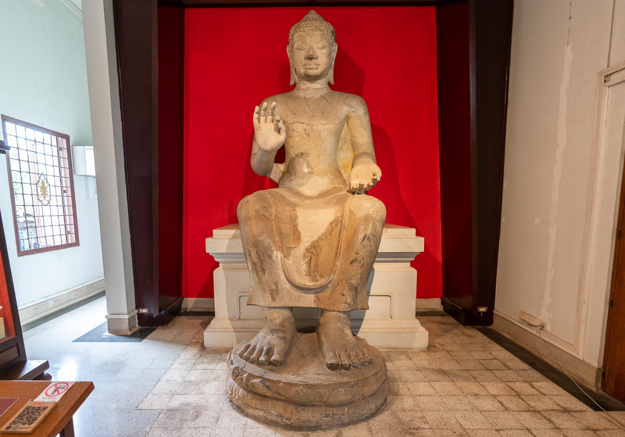 A highlight of the museum is this large seated Buddha statue from the Dvaravati period. – © Michael Turtle