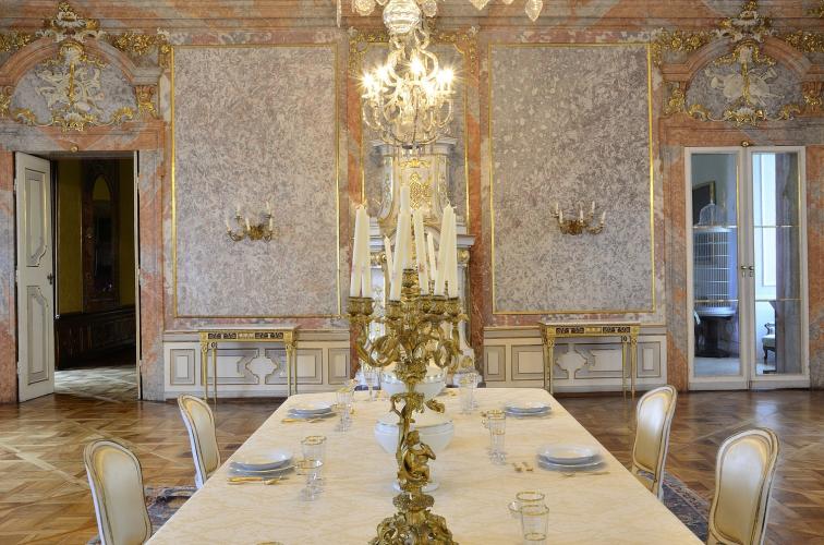 Tour the elegant dining room at Valtice Castle. – © Archive of Valtice Castle