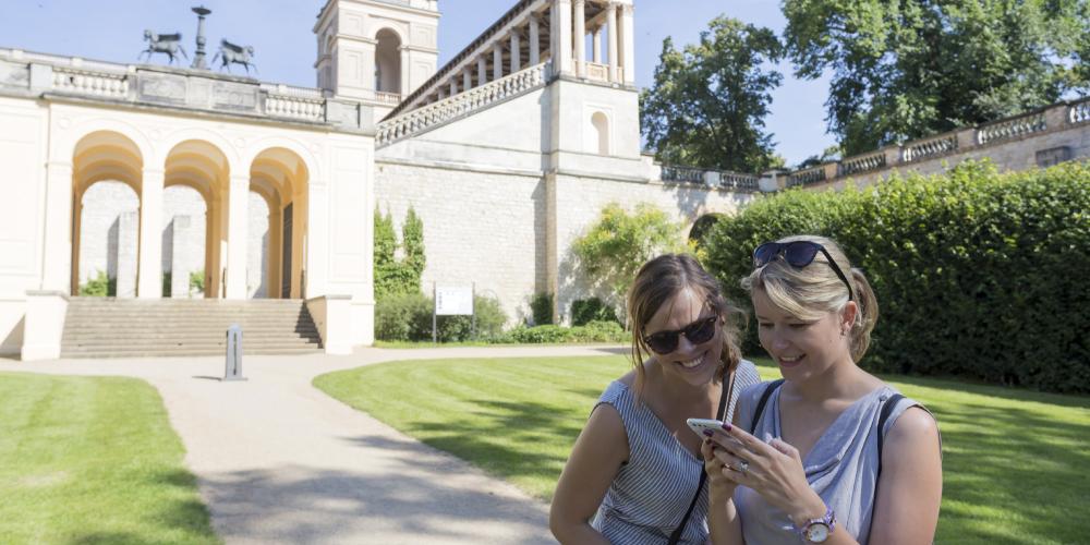 The permanent exhibition, "Potsdam Visions From a New Perspective," opened in August 2014. It tells the turbulent history of the Pfingstberg ensemble, which was completed in 1863, fell into decline after 1961, and was rebuilt after 1987. – © A.Stiebitz / SPSG The permanent exhibition, "Potsdam Visions From a New Perspective," opened in August 2014. It tells the turbulent history of the Pfingstberg ensemble, which was completed in 1863, fell into decline after 1961, and was rebuilt after 1987. – © A.Stiebitz / SPSG
