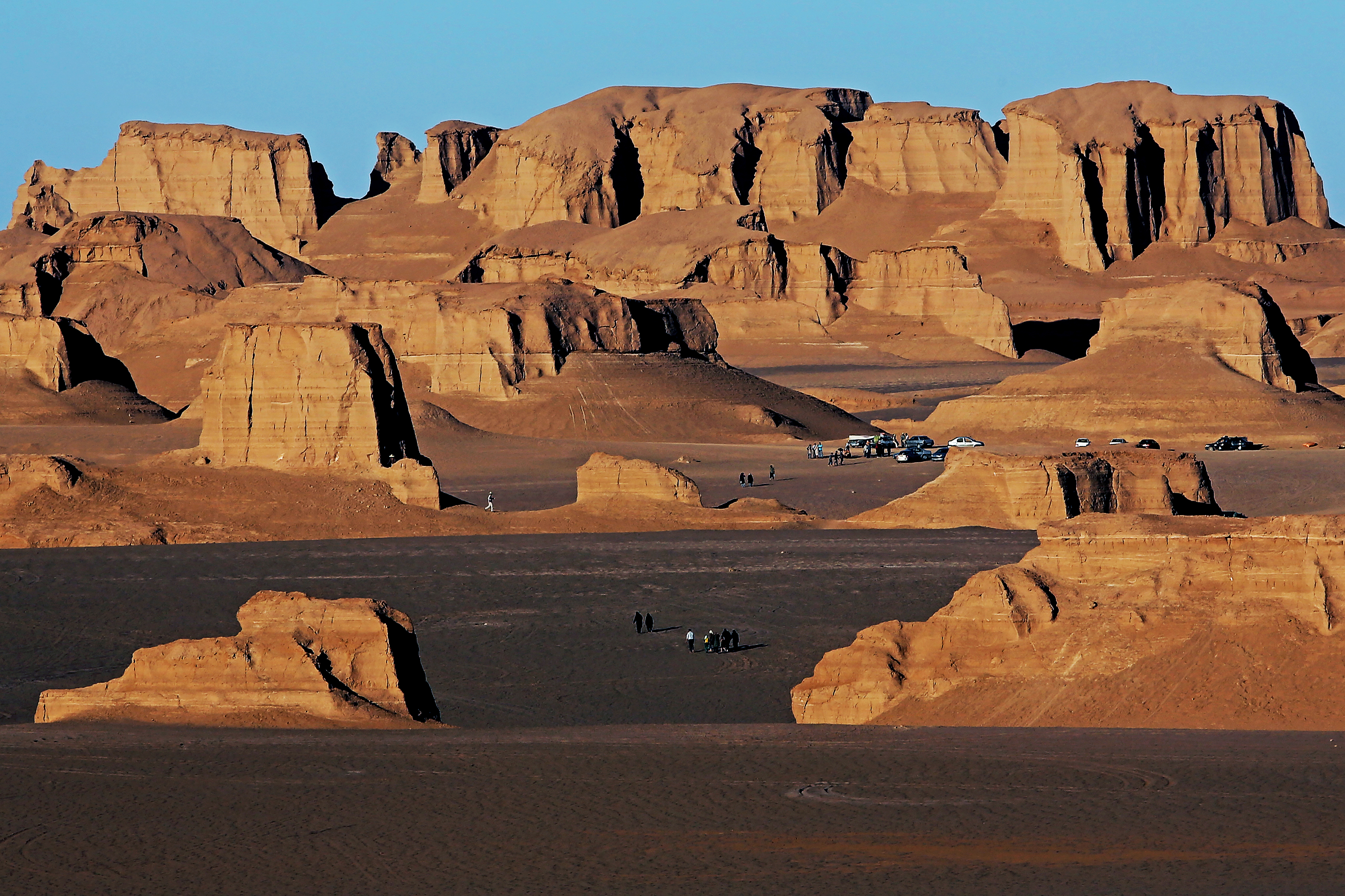 Visitors at Lut Desert.